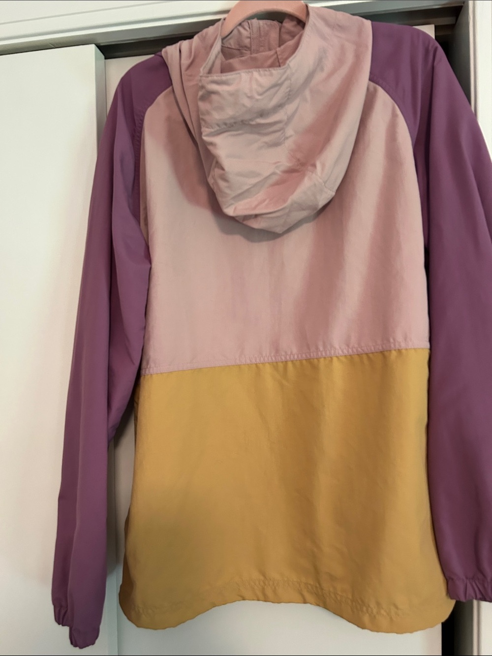 L.L. Bean Pastel Colorblock Hooded Windbreaker - Lilac, Purple, Mint & Mustard - Picture 5 of 6